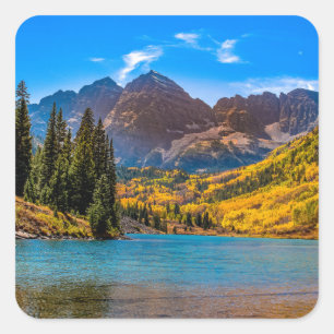 Maroon Bells in Aspen, Colorado  Square Sticker