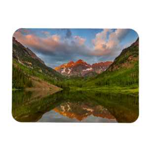 Maroon Bells Reflect Into Calm Maroon Lake 2 Magnet