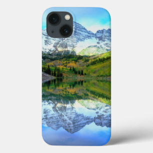 Maroon Bells reflecting in Maroon Lake iPhone 13 Case