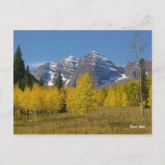 Maroon Bells Series #4, Autumn Reflection. Postcard