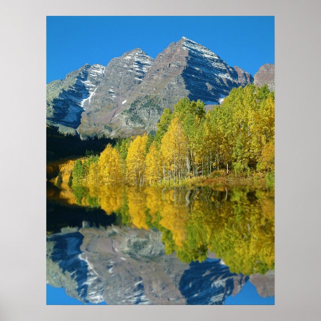 Maroon Bells With Aspens Poster (Front)