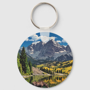 Maroon Bells with Moose Keychain