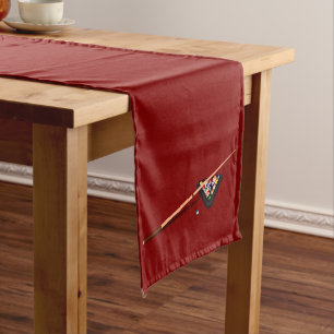 Maroon Billiard Table Long Table Runner