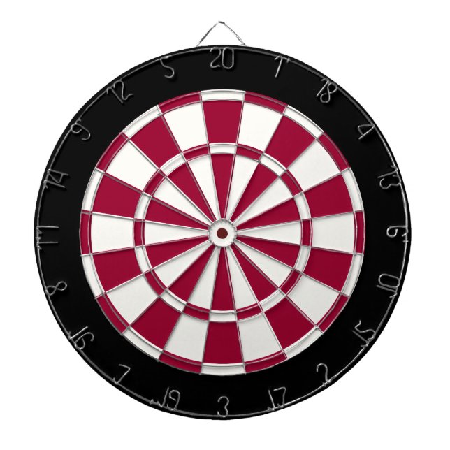 Maroon Black And White Dartboard (Front)