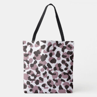 Maroon/Black Animal Print Tote Bag