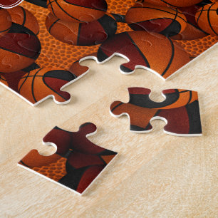 maroon black basketball boys girls team colours jigsaw puzzle