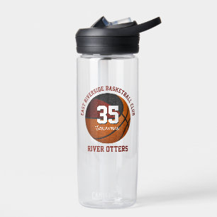 Maroon black basketball team colours boys sports  water bottle