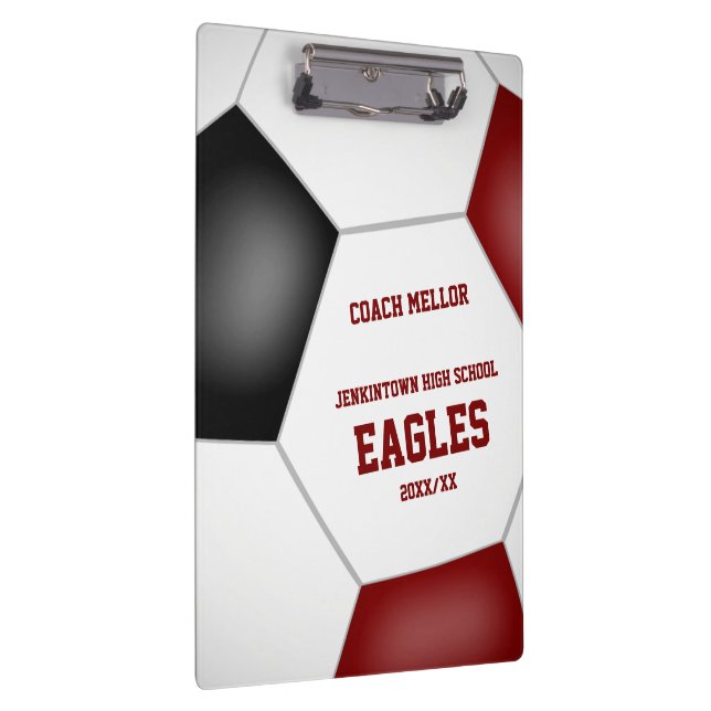 maroon black team colours personalized soccer coac clipboard (Right)