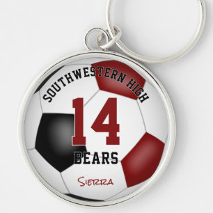 maroon black team colours soccer athlete gifts keychain