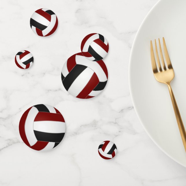 maroon black volleyball team colours sports party confetti (Group)