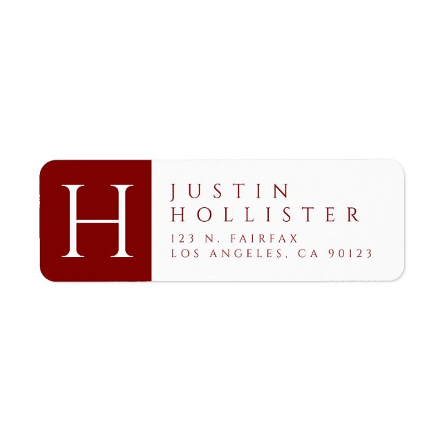 Maroon & Blanc | Adresse de retour classique (Devant)