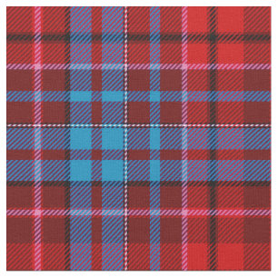 Maroon Blue Red Plaid Tartan Design  Fabric