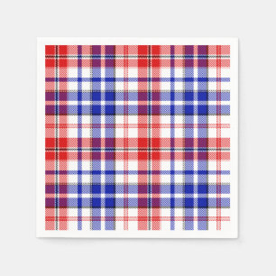 Maroon Blue Red Plaid Tartan Design  Napkin