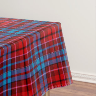 Maroon Blue Red Plaid Tartan Design Tablecloth