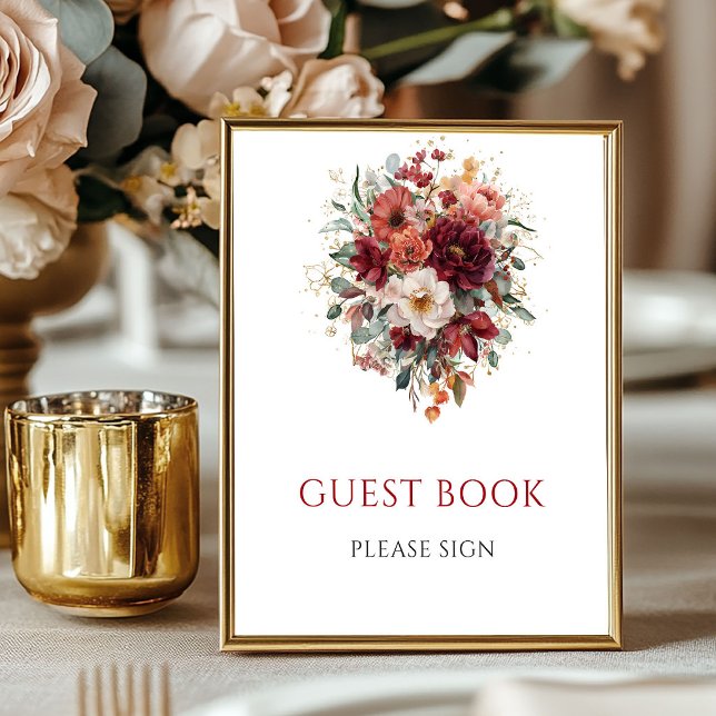 Maroon Bohemian Eucalyptus Guest Book Tabletop (Maroon Bohemian Eucalyptus Guest Book Tabletop

)
