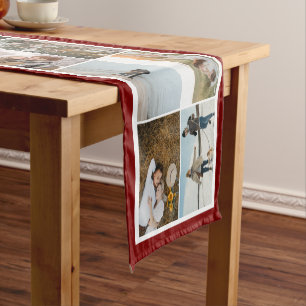 Maroon Border 16 Photos Make Your Own Collage Short Table Runner