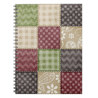 Maroon, Brown, Tan, & Green Quilt Look Notebook