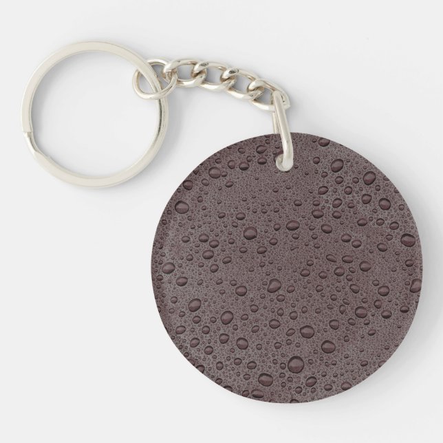 Maroon brown water droplets keychain (Front)