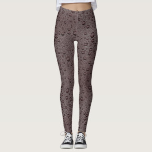 Maroon brown water droplets leggings