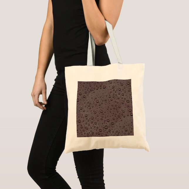 Maroon brown water droplets tote bag (Front (Product))