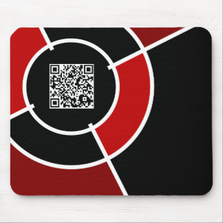 maroon bullseye QR code Mouse Pad