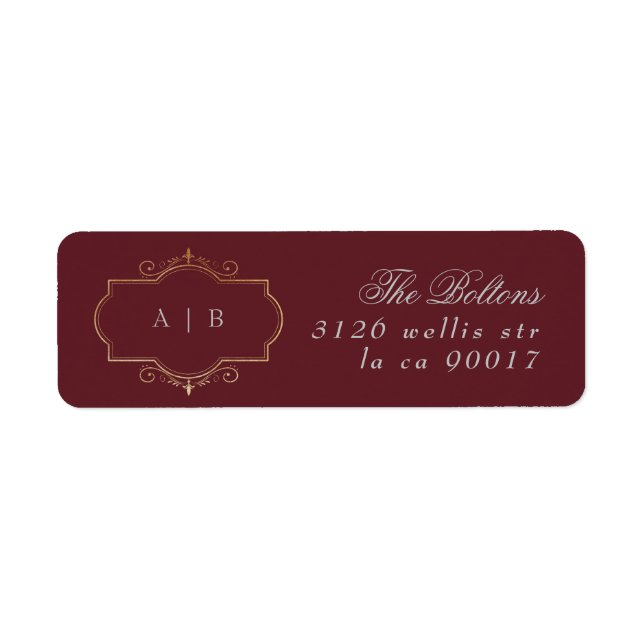 maroon burgundy navy blue traditional gold return (Front)