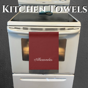 Maroon Burgundy Rust Red Solid coloured background Kitchen Towel