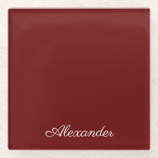 Maroon Burgundy Rust Red Solid coloured Glass Coaster