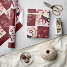 Maroon Cat - Wrapping Paper