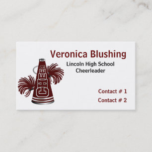Maroon Cheerleader Business / Calling Card
