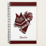 Maroon Cheerleader Planner<br><div class="desc">Cheerleader themed daily / monthly planner done in a maroon and white with silver accents.  Graphics of a cheer uniform,  megaphone and pom poms decorate the front and back.   Personalize the maroon text to read what you want.</div>