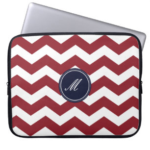 Maroon Chevron Pattern Laptop Sleeve