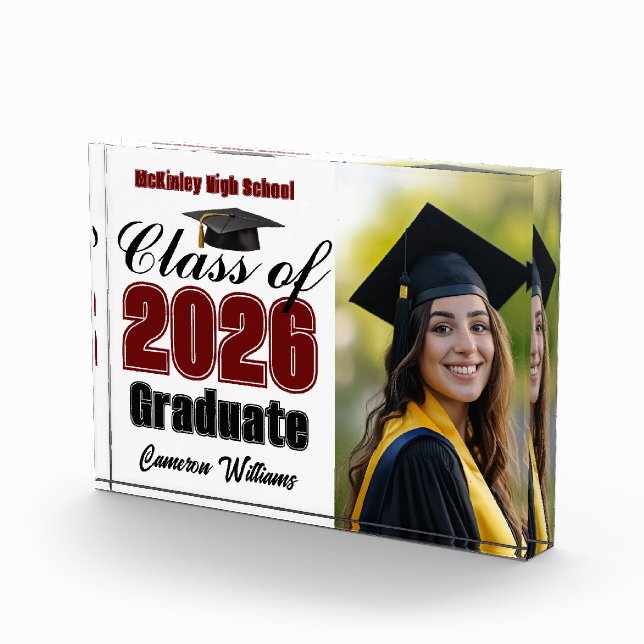 Maroon Class of 2026 Graduation Photo Block (Right)