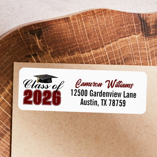 Maroon Class of 2026 Graduation Return Address (Creator Uploaded)