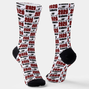 Maroon Class of 2026 Graduation Socks