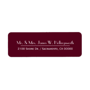 Maroon Custom Return Address