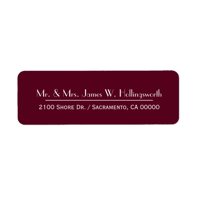 Maroon Custom Return Address (Front)