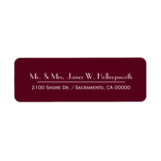 Maroon Custom Return Address Return Address Label