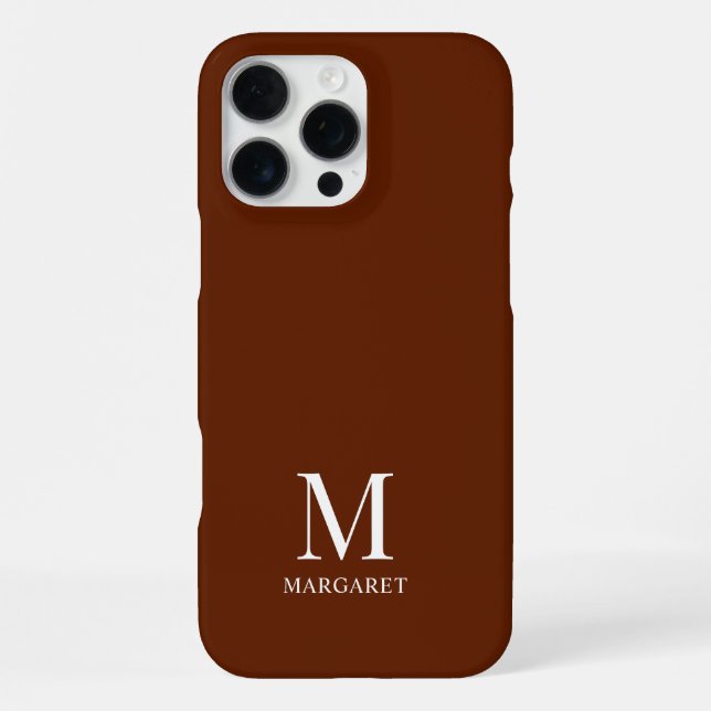 maroon customizable name initial unique iPhone case (Back)