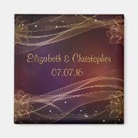 Maroon Design with Wispy Gold Accents Wedding