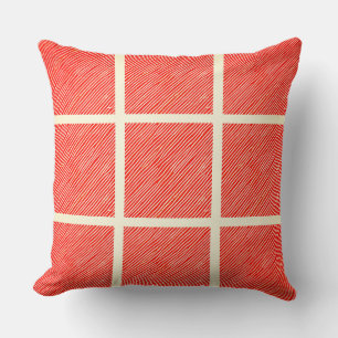 Maroon Diagonal Lines Throw Pillow