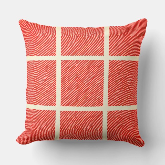 Maroon Diagonal Lines  Throw Pillow (Front)