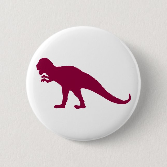 Maroon Dinosaur 2 Inch Round Button (Front)