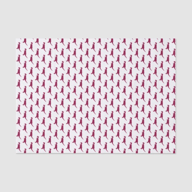 Maroon Dinosaur Pattern Tissue Paper (Front)