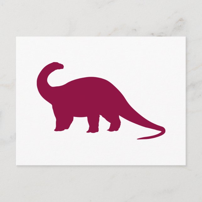 Maroon Dinosaur Postcard (Front)