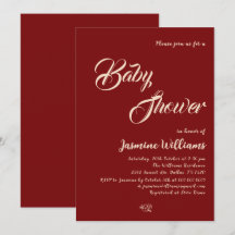 Maroon Elegant Gender Neutral Baby Shower
