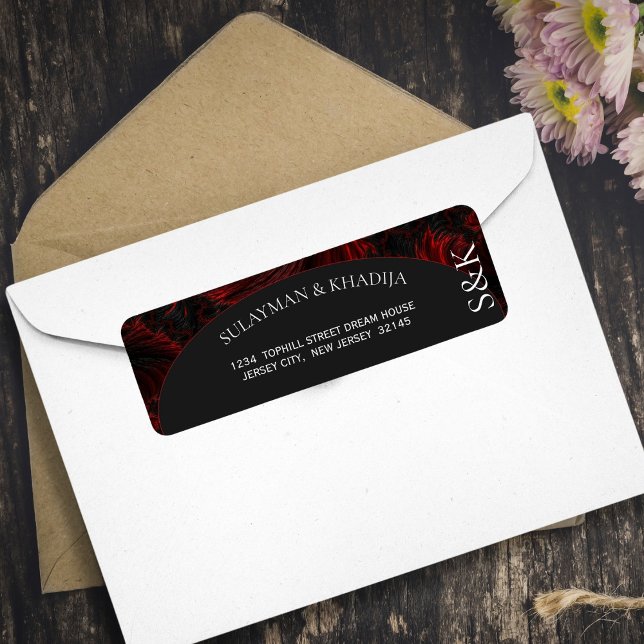Maroon Elegant Islamic Wedding Return Address (Creator Uploaded)