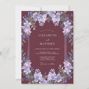 Maroon Enchanting Autumnal Wedding Invitation