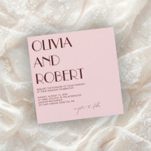 Maroon et faire-part de mariage esthétique rose pâ