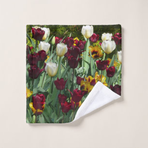 Maroon et Tulipes Jaunes Florales colorées